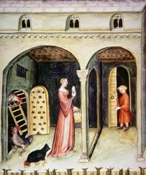 Rearing Hens (illustration from Tacuinum Sanitatis Codex Vindobonensis)